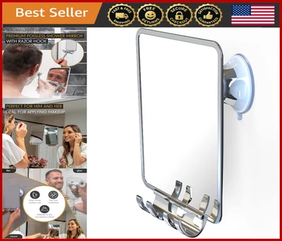 Fogless Shower Shaving Mirror with Razor Holder & Suction Cup, Shatterproof - Image 1 of 4