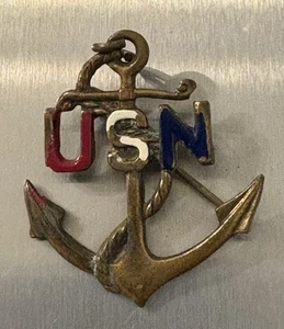 Broche broche de anclaje insignia jefe insignia CPO de la Marina Americana Primera Guerra Mundial antes de la Segunda Guerra Mundial - Imagen 1 de 2