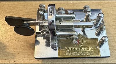 NICE Vintage Vibroplex Deluxe Vibrokeyer Telegraph Key Amateur Ham Radio 1970 - Image 1 of 3