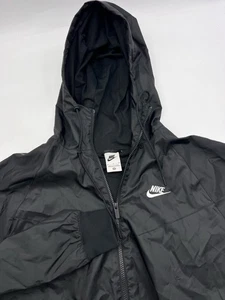 Nike Men's Windrunner Full Zip Hoodie Windbreaker Jacket Black Sz M DA0001-010 - Picture 1 of 12