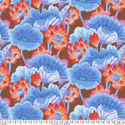 Tela de edredón colectiva Lake Blossoms, marrón - Kaffe Fassett 100 % algodón por yarda Foto 1 de 3