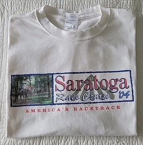 Vintage Saratoga Race Course 2004 "America's Racetrack T-Shirt White L - Picture 1 of 10