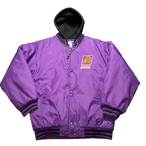 Vintage Competitor Phoenix Suns Bomber Jacket Youth Large 90s NBA Hooded Puffer - Bild 1 von 11
