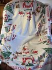 Vintage Tablecloths 3 cutter Lot Night Before Christmas Floral Novelty No Return