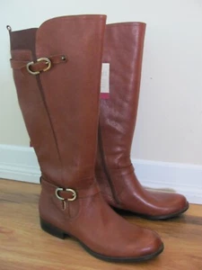Naturalizer NEW N5 Comfort Wide Shaft Zip Side Brown Riding Boot Women's 10.5M - Picture 1 of 12