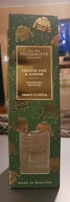 Pecksniff's England FROSTED PINE & ALMOND ROOM REED DIFFUSER 3.3 OZ RARE! NEW! - Image 1 of 2
