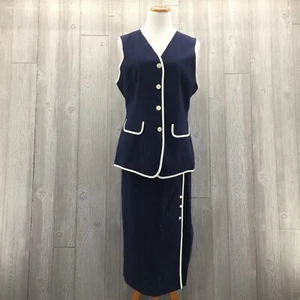 NUEVO De Colección Años 90 Talla 12 Imitación Envolvente Falda Chaleco Traje Completamente Forrado Carrera Profesional Nuevo con Etiquetas - Imagen 1 de 17