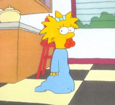 HEAD ONLY - 1988 TRACEY ULMAN MAGGIE SIMPSONS FOX DISNEY ORIGINAL PRODUCTION CEL - Image 1 of 4