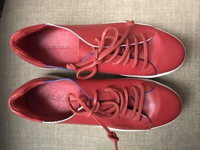 Zapatillas con plataforma de cuero rojo Diesel talla 38 Foto 1 de 4