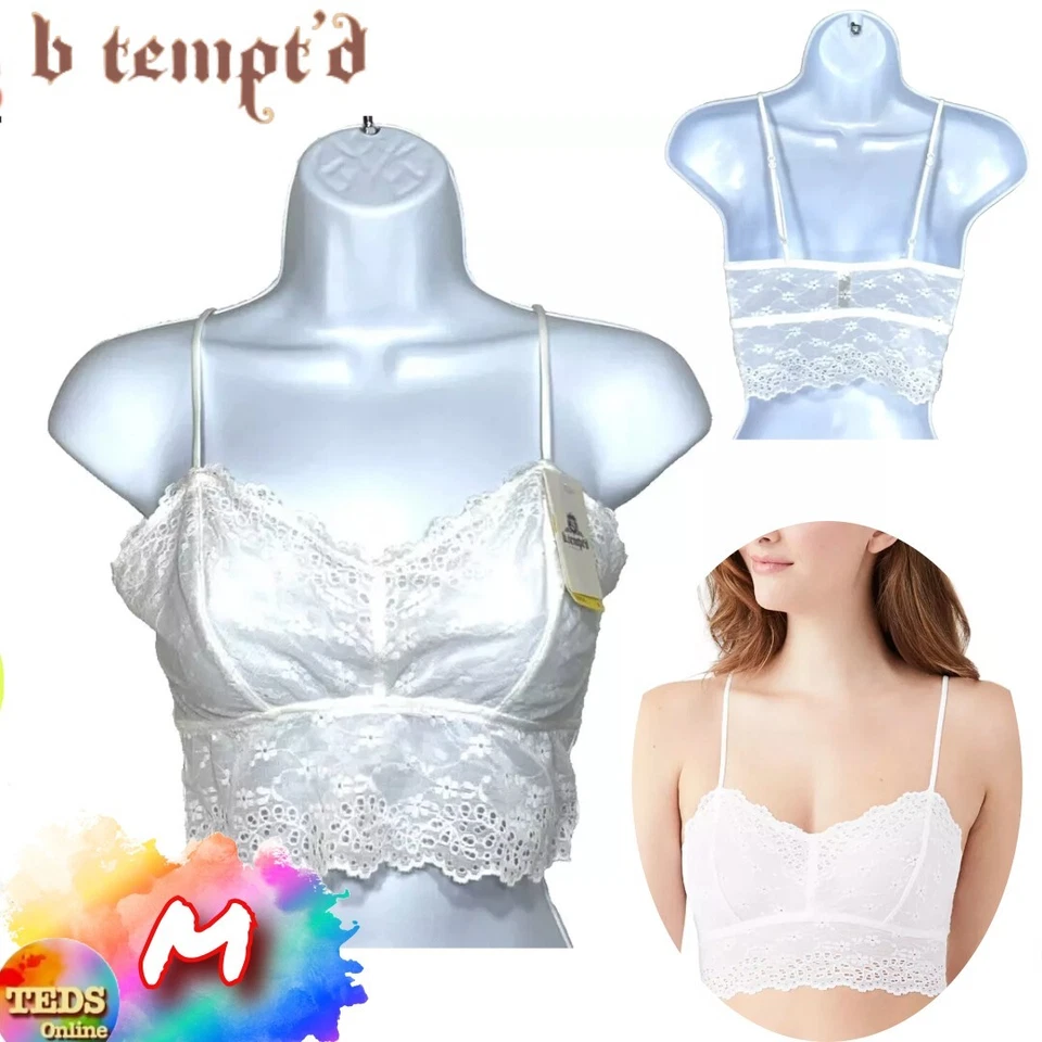 Bralette de ojales inspirado en M para mujer b.tempt'd by Wacoal 910219 blanco nuevo con etiquetas Foto 1 de 4