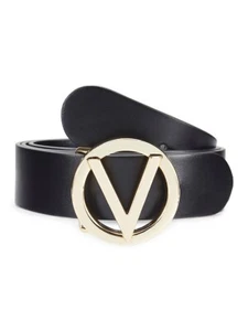 Cinturón Valentino GIUSY Grande Cuero Negro Monograma Hebilla, Nuevo con Etiquetas $350 - Imagen 1 de 6