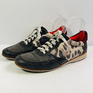 rollie leather  leopard print pony hair trainer laceup sneakers EU40 AU9 - Picture 1 of 12