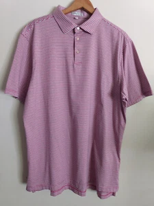 Peter Millar Polo Shirt Mens XL Crown Marley Stripe Knit Golf 100% Cotton - Picture 1 of 12