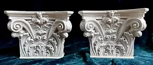 Superb pair of Decorative 1/2 Corinthian Capitals Half Square Polyurethane - Picture 1 of 6