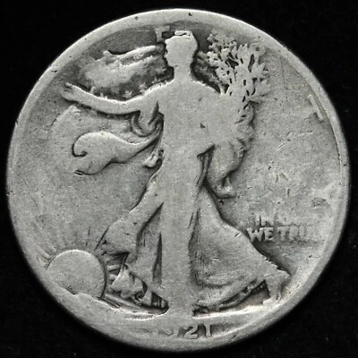 1921 Walking Liberty Silver Half Dollar GOOD E319 WRHM - Image 1 of 2