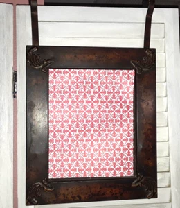 All Metal Framed Beveled Mirror 14 in by 12 in Tin Designed Mirror Rustic - Picture 1 of 13
