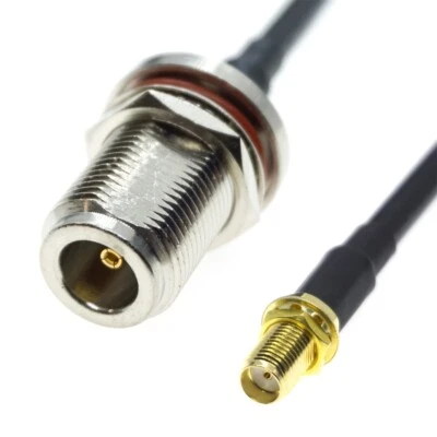 N female to SMA female jack nut connector lot RF Coaxial Cable jumper Coax RG58 - Image 1 of 2