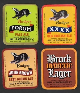 Beer Labels UK - Hall & Woodhouse - Blandford - 4 different #370 - Picture 1 of 1