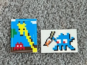 Invader - 2 Stickers Art "HELLO MY GAME IS..." Paris Show - Rare! - Picture 1 of 1