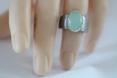 -- ovales Solo - Chalzedonköpfchen in Silber gefasst für Charlotte 21 -- - Bild 1 von 4