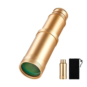 10X50 Pirate Monocular Handheld Scalable Portable Collapsible Brass Telescope - Picture 1 of 8