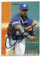 DAVE STEWART Autographed Signed 1995 Fleer card #105 Toronto Blue Jays COA