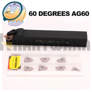 Portaherramientas de torneado de rosca de torno 20 mm vertical 60 ° Inserto de roscado de carburo - Imagen 1 de 13