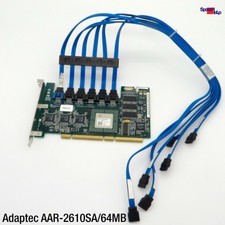 ADAPTEC AAR-2610SA/64MB PCI 64BIT SLOT RAID SATA CONTROLLER ADAPTER 6x KABEL
