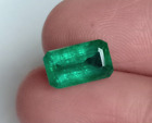 Vivid Green Zambian Emerald Octagon Cut Certified 2.78 Cts Earth Mine Gemstone
