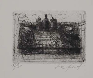 Safet ZEC : Table dans l'atelier, Gravure originale signée - Picture 1 of 5