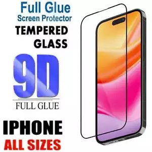 Full 9D Tempered Glass For iPhone 16 15 14 13 12 11 Pro MAX Screen Protector - Picture 1 of 3