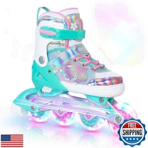 Kids Inline Skatesfor Girls Boys - Purple Blades Roller for Kids Youth Age 10 - Picture 1 of 5