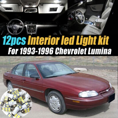 Kit de bombillas LED interiores de auto súper blancas de 12 piezas para Chevrolet Lumina 1993-1996 Foto 1 de 4