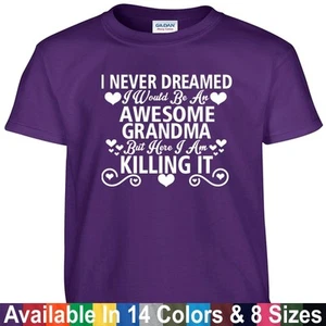 Awesome GRANDMA T Shirt Funny Mom Mothers Day Birthday Shower Gift Tee T Shirt - Picture 1 of 16