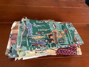 10 Vintage Animal/Fish PILLOW Cut & Sew Cheater Quilt Block Panels Fabric - Picture 1 of 13