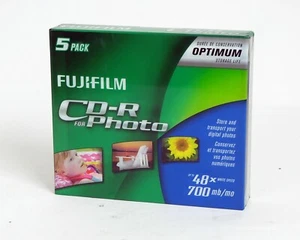 Fujifilm CD-R for Photo Disc 700mb 48x write speed 5x Discs NEW - Picture 1 of 2