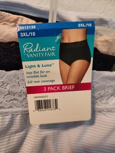 Slip donna Vanity Fair Radiant leggero e di lusso 3 paia misto nylon 3XL/10 VF10 - Foto 1 di 12