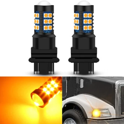 Luces de esquina de señal de giro ámbar bombillas LED para 86-08 Kenworth K300 T300 T330 T600 Foto 1 de 4
