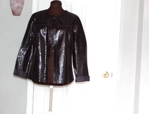 CHICO'S REVERSIBLE  PLUM  SOFT LEATHER JACKET SZ 1(S-M) EUC - Picture 1 of 10