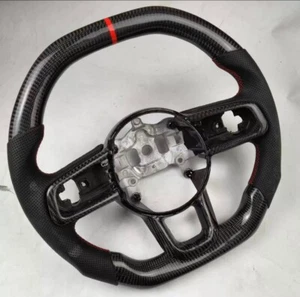 Real Carbon Fiber Steering Wheel For Jeep Wrangler JL/JT 18-23 w/Heated - Picture 1 of 2