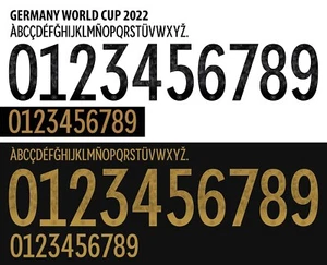 Juego de nombre y número para fútbol en casa/fuera de la Copa Mundial de Alemania 2022 - Imagen 1 de 4