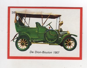 Vintage Cars Gum Card. De Dion-Bouton 1907
