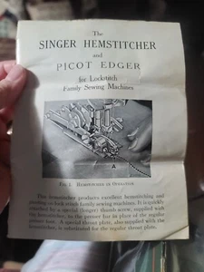 Vintage Singer Hemstitcher w/ Picot Edger #121387 Box & Manual 1934/35 USA - Picture 1 of 14