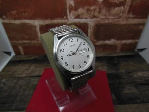 Vintage Pulsar Mens Silver Tone Watch With Expandable Stainless Strap! Untested! - Picture 1 of 15