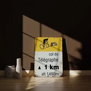 Letrero de ciclismo marcador de escalada estilo vintage Tour de France Col du Telegraph - Imagen 1 de 3