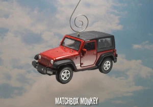 Red Jeep Wrangler Rubicon X Hard Top 2 Door Christmas Ornament 1:43 Adorno - Picture 1 of 12