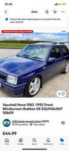 KIT GUARNIZIONI IN GOMMA VAUXHALL NOVA VEDI IMMAGINI PER PARTI INCLUSE - Foto 1 di 4