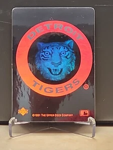 1991 Oberdeck MLB Detroit Tigers Team Logo 3D Hologramm Einsätze - Bild 1 von 12