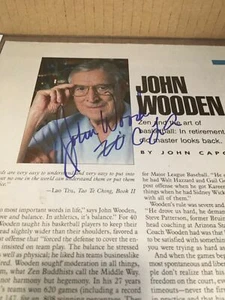 John Wooden signed UCLA Bruins CBB HOF autographed Magazine Page JSA COA - Picture 1 of 4