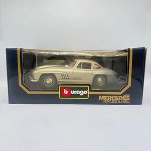 VTG Burago 1954 MERCEDES BENZ 300 SL Silver Made in Italy 1:24 SCALE Diecast Car - Picture 1 of 9